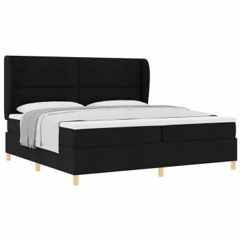Boxspringbett mit Matratze Dunkelgrau 90x190 cm Schwarz