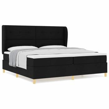 Boxspringbett mit Matratze Dunkelgrau 90x190 cm Schwarz
