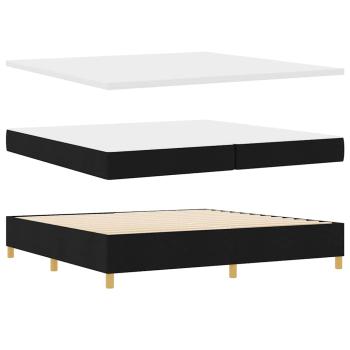 Boxspringbett mit Matratze Dunkelgrau 90x190 cm Schwarz