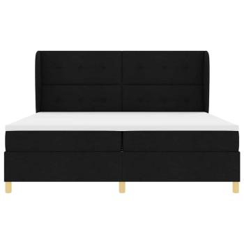 Boxspringbett mit Matratze Dunkelgrau 90x190 cm Schwarz