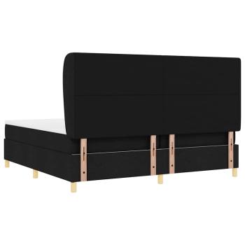 Boxspringbett mit Matratze Dunkelgrau 90x190 cm Schwarz