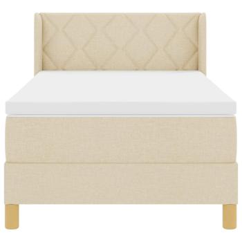 Boxspringbett mit Matratze mit Kopfteil Creme 90 x 190 cm Stoff