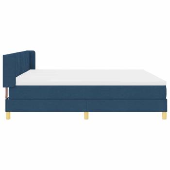 Boxspringbett mit Matratze mit Kopfteil Blau 200 x 200 cm Stoff