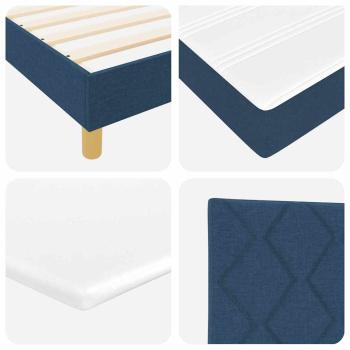 Boxspringbett mit Matratze mit Kopfteil Blau 200 x 200 cm Stoff