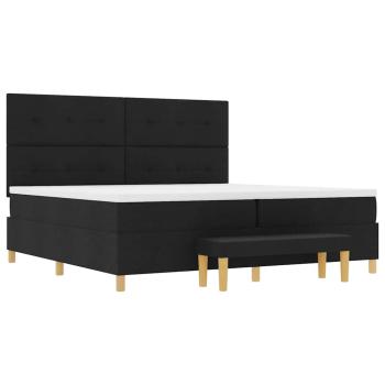 Boxspringbett mit Matratze Schwarz 200 x 200 cm Stoff