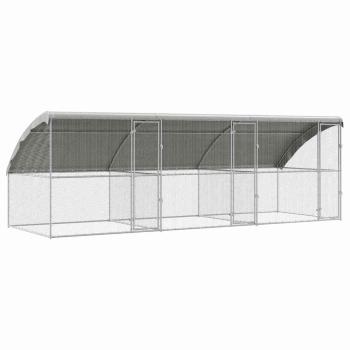Hühnerkäfig Silber 600 x 200 x 198.5 cm Verzinkter Stahl