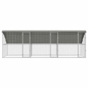 Hühnerkäfig Silber 600 x 200 x 198.5 cm Verzinkter Stahl