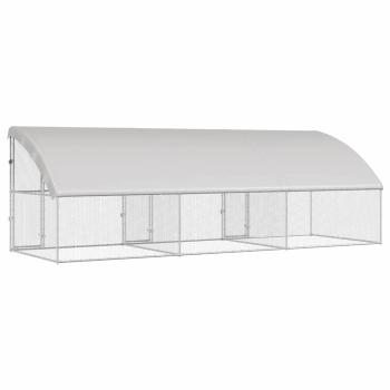 Hühnerkäfig Silber 600 x 200 x 198.5 cm Verzinkter Stahl