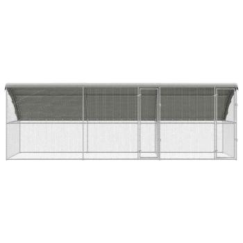 Hühnerkäfig Silber 600 x 200 x 198.5 cm Verzinkter Stahl