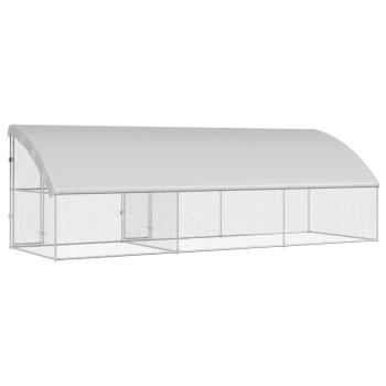 Hühnerkäfig Silber 600 x 200 x 198.5 cm Verzinkter Stahl