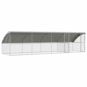 Hühnerkäfig Silber 800 x 200 x 198.5 cm Verzinkter Stahl