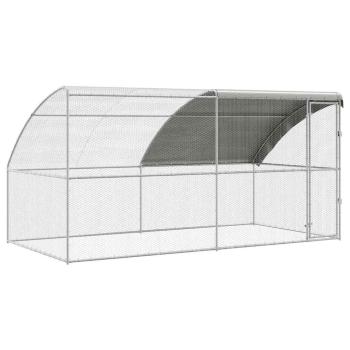 Hühnerkäfig Silber 400 x 200 x 198.5 cm Verzinkter Stahl