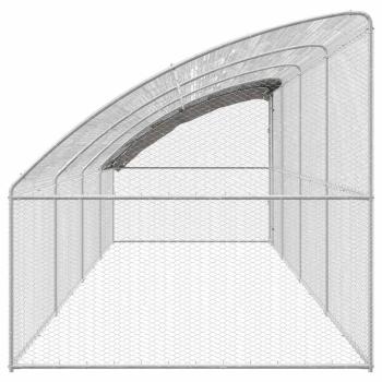 Hühnerkäfig Silber 800 x 200 x 198.5 cm Verzinkter Stahl