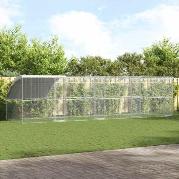 ARDEBO.de - Hühnerkäfig Silber 800 x 200 x 198.5 cm Verzinkter Stahl