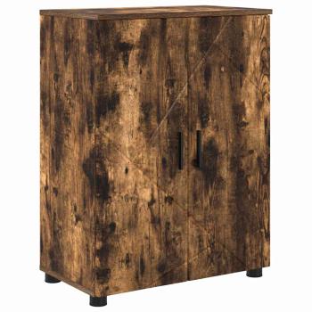 Badezimmermöbel Set mit Tür 4 pcs Räuchereiche 61 x 35 x 64 cm