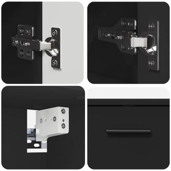 Badezimmermöbel Set mit Regal 2 pcs Schwarz 76,5 x 35 x 64 cm