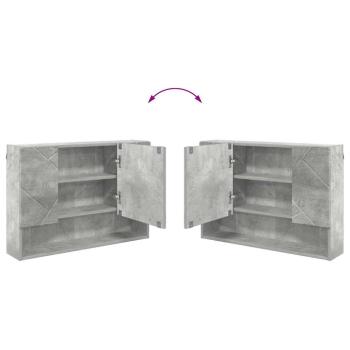 Badezimmermöbel Set mit Regal 2 pcs Betongrau 76,5 x 35 x 64 cm