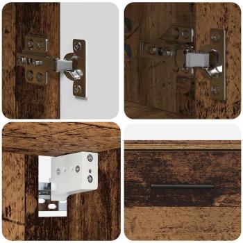 Badezimmermöbel Set mit Regal 2 pcs Altholz 76,5 x 35 x 64 cm