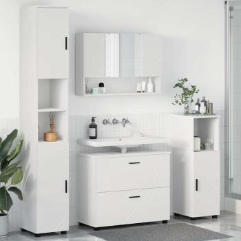 ARDEBO.de - Badezimmermöbel Set 4 pcs Weiß 30 x 35 x 192 cm Holzwerkstoff