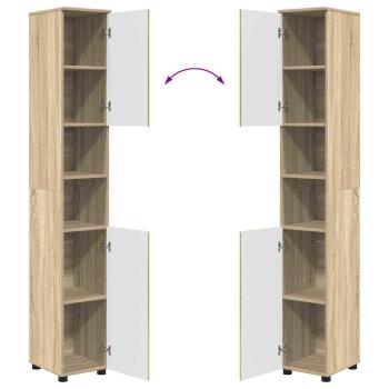 Badezimmermöbel Set mit Tür 4 pcs Sonoma Eiche 30 x 35 x 192 cm