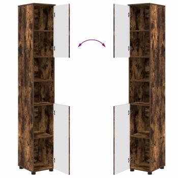 Badezimmermöbel Set mit Tür 4 pcs Räuchereiche 30 x 35 x 192 cm