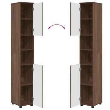 Badezimmermöbel Set mit Tür 4 pcs Braune Eiche 30 x 35 x 192 cm