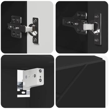 Badezimmermöbel Set mit Regal 5 pcs Schwarz 30 x 35 x 192 cm