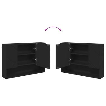 Badezimmermöbel Set mit Regal 5 pcs Schwarz 30 x 35 x 192 cm