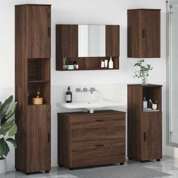 ARDEBO.de - Badezimmermöbel Set mit Tür 5 pcs Braune Eiche 30 x 35 x 192 cm