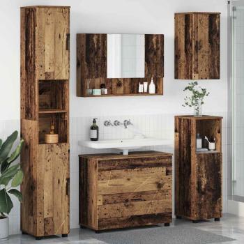 ARDEBO.de - Badezimmermöbel Set mit Regal 5 pcs Altholz 30 x 35 x 192 cm