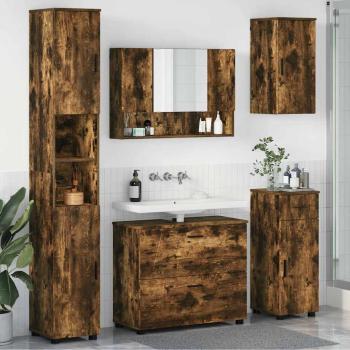 ARDEBO.de - Badezimmermöbel Set mit Tür 5 pcs Räuchereiche 30 x 35 x 192 cm