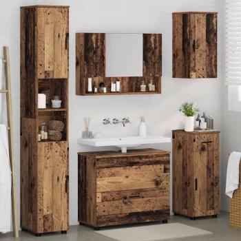Badezimmermöbel Set mit Regal 5 pcs Altholz 30 x 35 x 192 cm