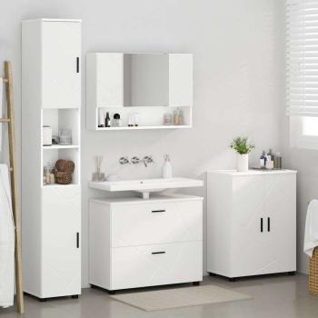 Badezimmermöbel Set 4 pcs Weiß 30 x 35 x 192 cm Holzwerkstoff