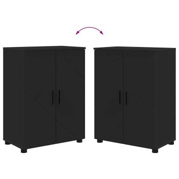 Badezimmermöbel Set mit Regal 4 pcs Schwarz 30 x 35 x 192 cm