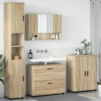 ARDEBO.de - Badezimmermöbel Set mit Tür 4 pcs Sonoma Eiche 30 x 35 x 192 cm