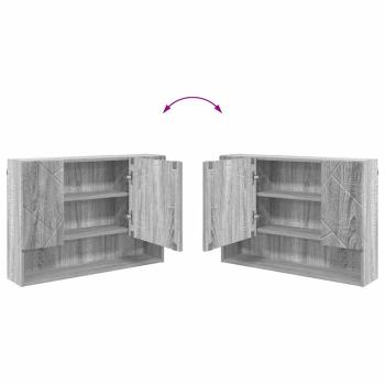 Badezimmermöbel Set mit Tür 4 pcs Grau Sonoma 30 x 35 x 192 cm