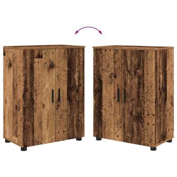 Badezimmermöbel Set mit Regal 4 pcs Altholz 30 x 35 x 192 cm