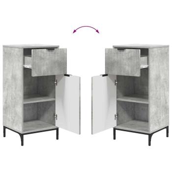 Badezimmermöbel Set mit Regal 2 pcs Betongrau 39,5 x 36 x 88 cm