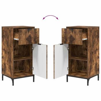 Badezimmermöbel Set Plaid 2 pcs Räuchereiche 39,5 x 36 x 88 cm