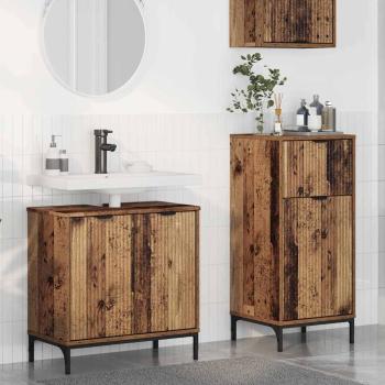 ARDEBO.de - Badezimmermöbel Set mit Regal 2 pcs Altholz 39,5 x 36 x 88 cm
