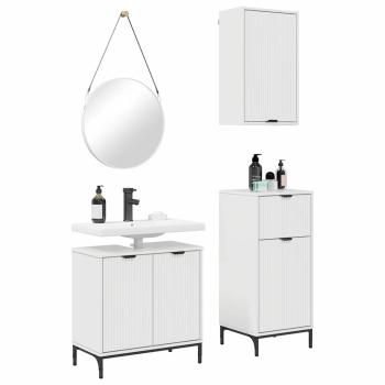 Badezimmermöbel Set 3 pcs Hochglanz-Weiß 39,5 x 36 x 88 cm