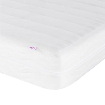 Eckbettgestell mit Matratze mit Kopfteil Gelb 90 x 190 cm Samt