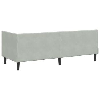 Eckbettgestell mit Matratze Hellgrau 80 x 200 cm Samt