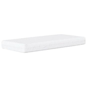 Eckbettgestell mit Matratze mit Kopfteil Blau 90 x 200 cm Samt
