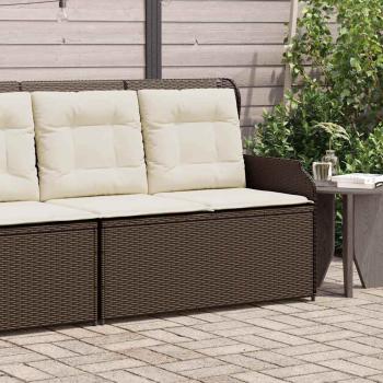 Gartenbank mit Kissen Braun Poly Rattan