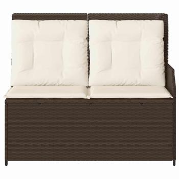 Gartenbank mit Kissen Braun Poly Rattan