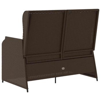 Gartenbank mit Kissen Braun Poly Rattan