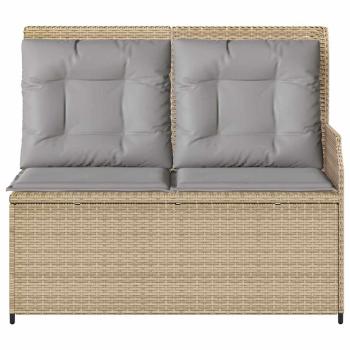 Gartenbank mit Kissen Beige Poly Rattan