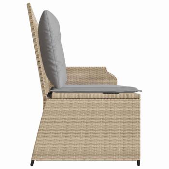 Gartenbank mit Kissen Beige Poly Rattan