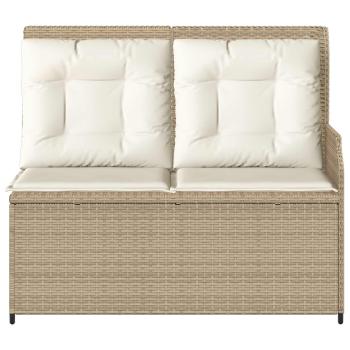 Gartenbank mit Kissen Beige Poly Rattan